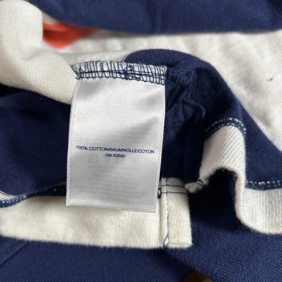 Lands End Rugby Shirt Women's L 14-16 Striped Long Sleeve Rugby Polo Preppy - Picture 4 of 5